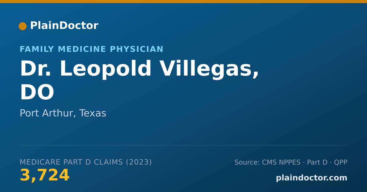 Shareable card for Leopold Villegas, DO - Family Medicine Physician, Port Arthur, TX