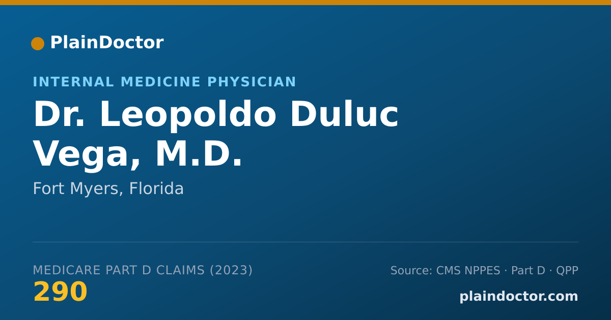 Shareable card for Leopoldo Duluc Vega, M.D. - Internal Medicine Physician, Fort Myers, FL