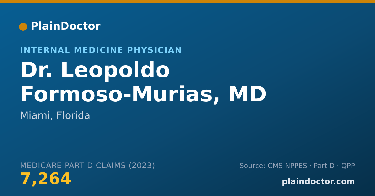 Shareable card for Leopoldo Formoso-Murias, MD - Internal Medicine Physician, Miami, FL