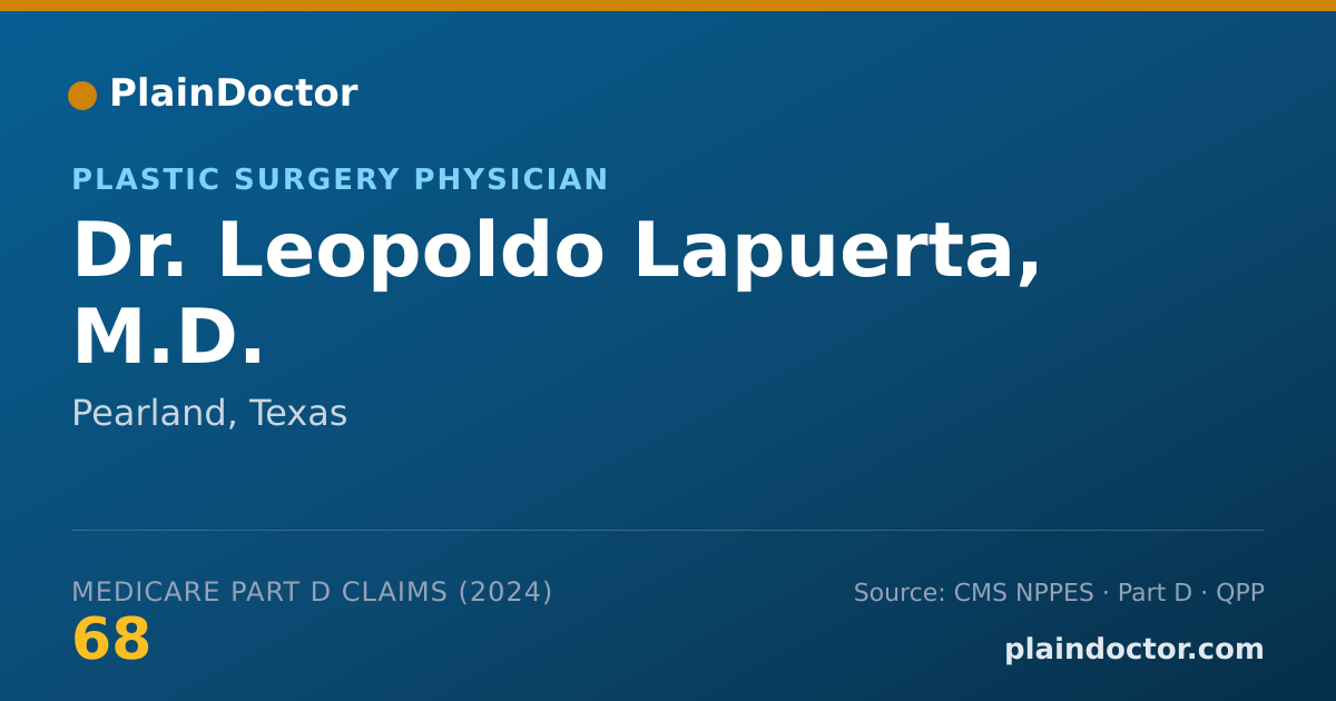 Shareable card for Leopoldo Lapuerta, M.D. - Plastic Surgery Physician, Pearland, TX