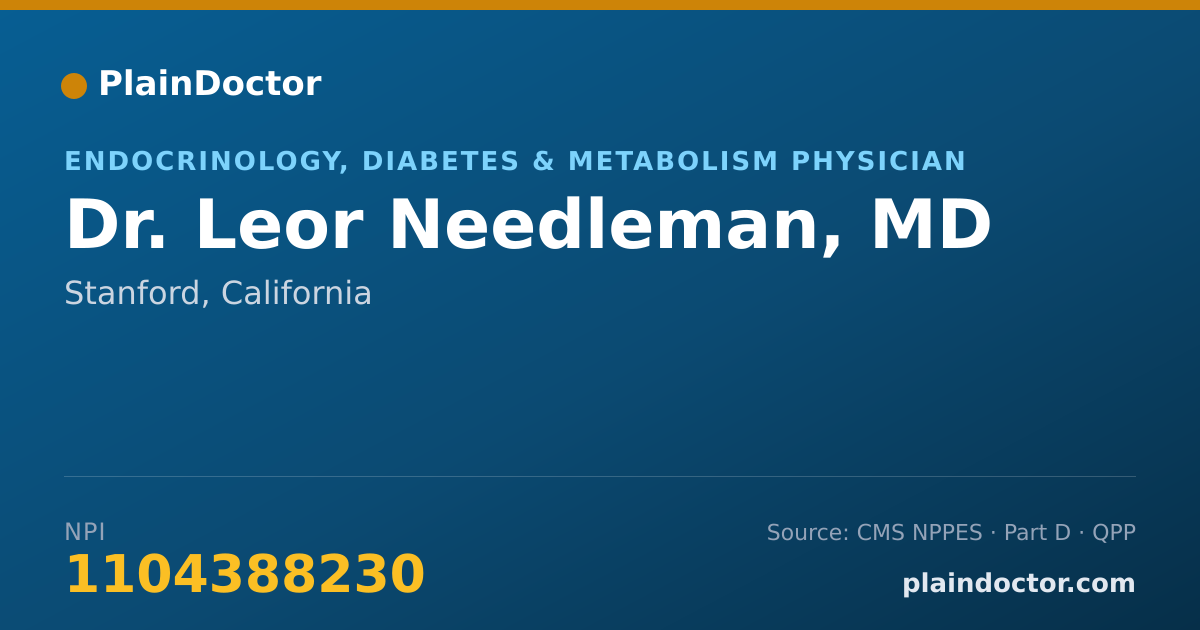 Shareable card for Leor Needleman, MD - Endocrinology, Diabetes & Metabolism Physician, Stanford, CA
