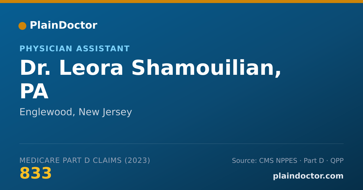 Shareable card for Leora Shamouilian, PA - Physician Assistant, Englewood, NJ