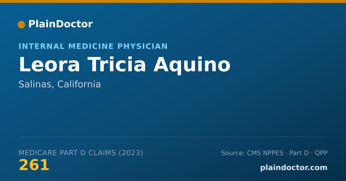 Shareable card for Leora Tricia Aquino - Internal Medicine Physician, Salinas, CA