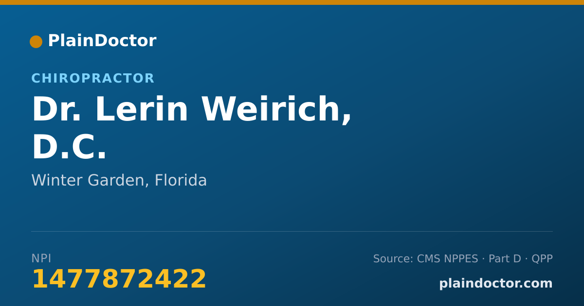 Shareable card for Lerin Weirich, D.C. - Chiropractor, Winter Garden, FL
