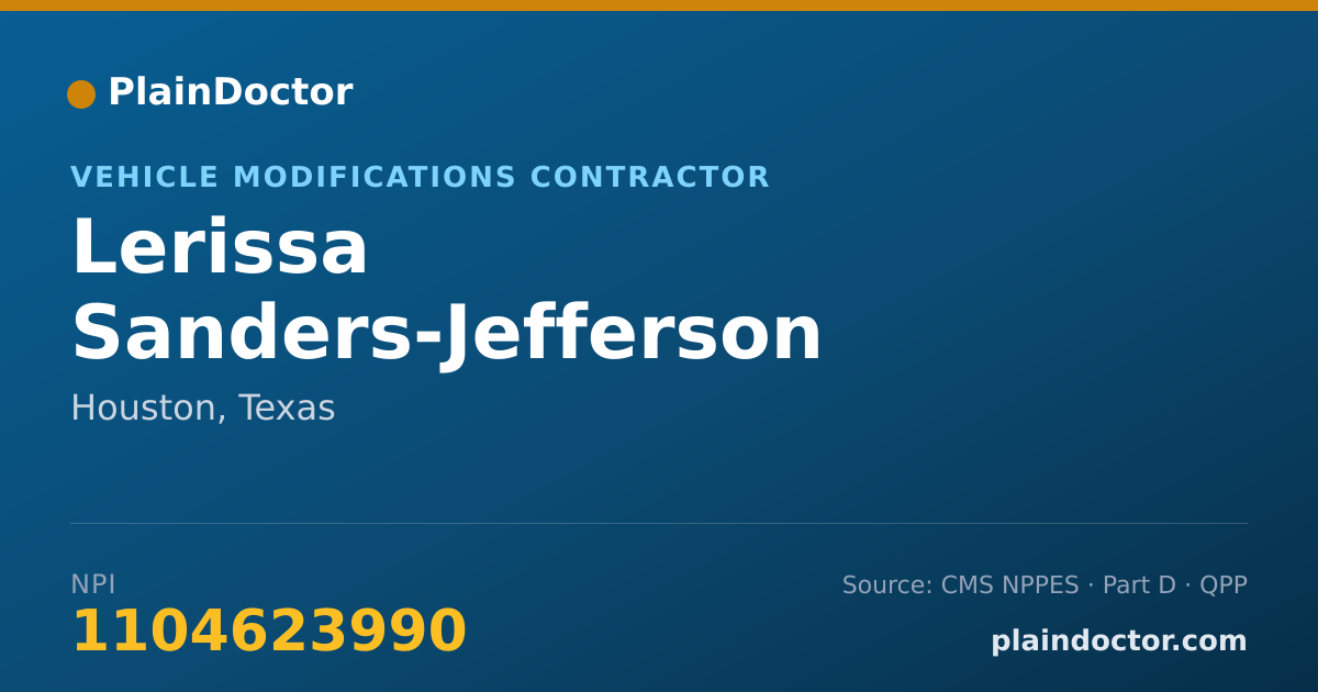 Shareable card for Lerissa Sanders-Jefferson - Vehicle Modifications Contractor, Houston, TX