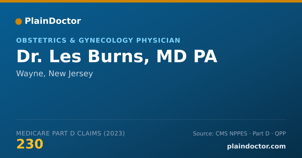 Shareable card for Les Burns, MD PA - Obstetrics & Gynecology Physician, Wayne, NJ