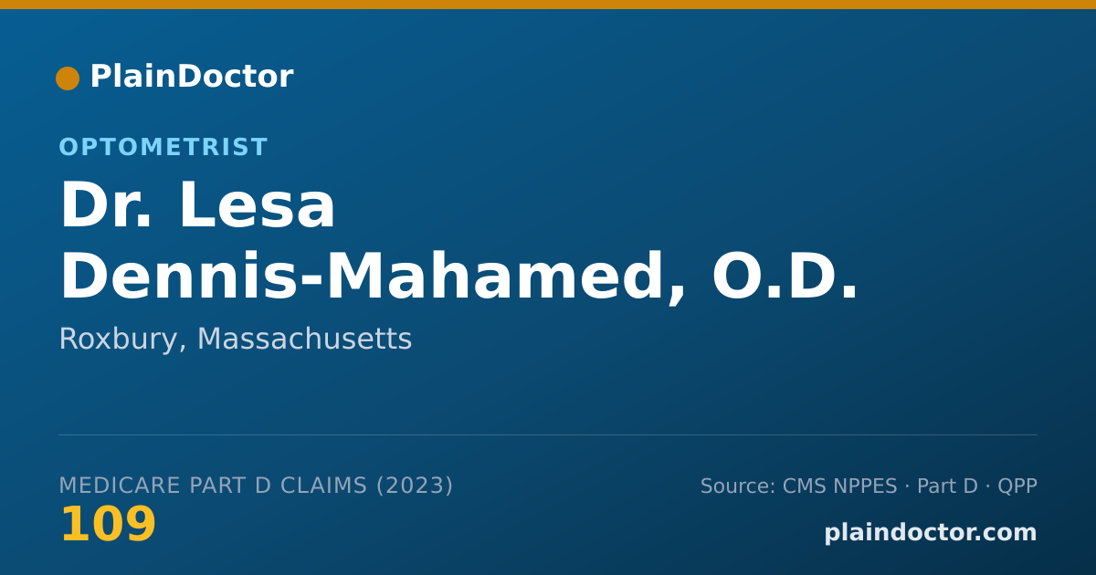 Shareable card for Lesa Dennis-Mahamed, O.D. - Optometrist, Roxbury, MA
