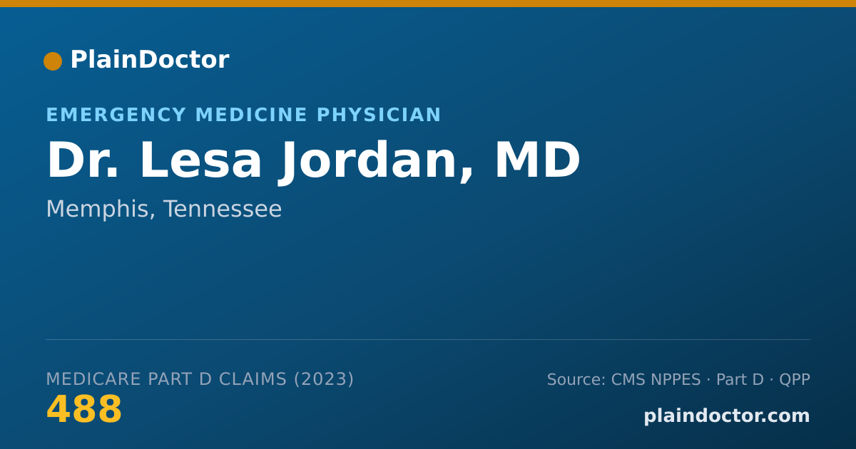 Shareable card for Lesa Jordan, MD - Emergency Medicine Physician, Memphis, TN