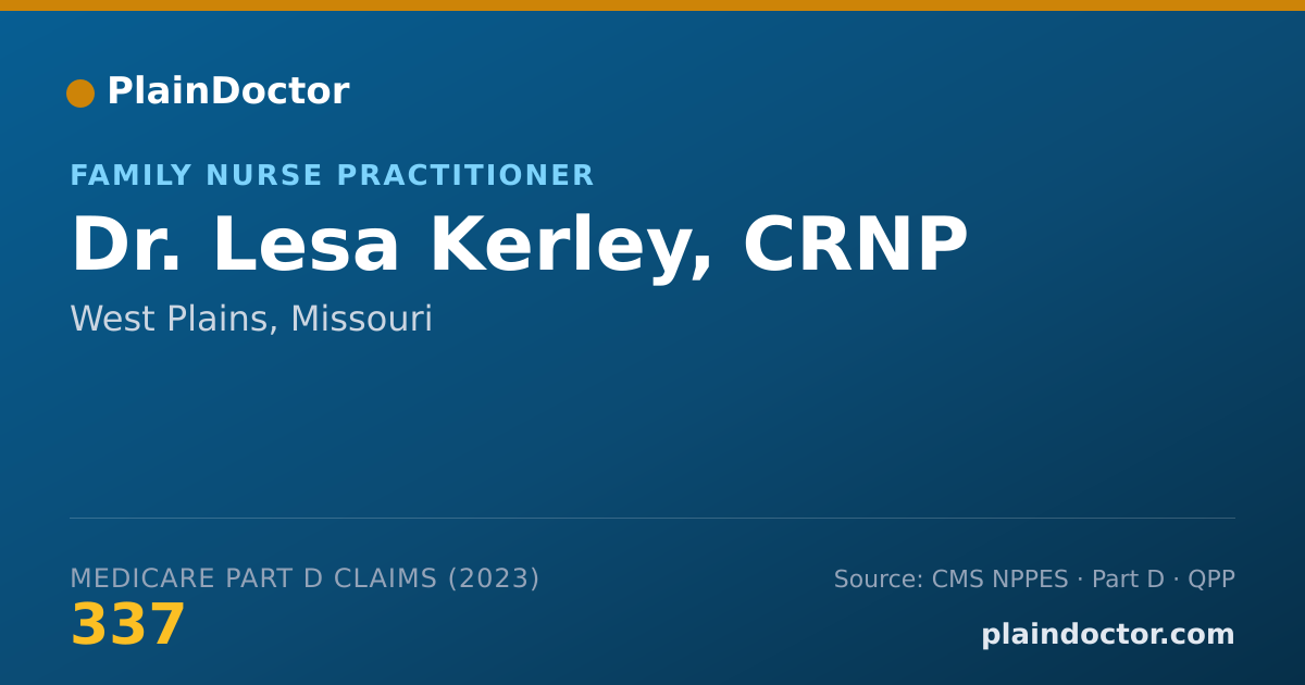 Shareable card for Lesa Kerley, CRNP - Family Nurse Practitioner, West Plains, MO