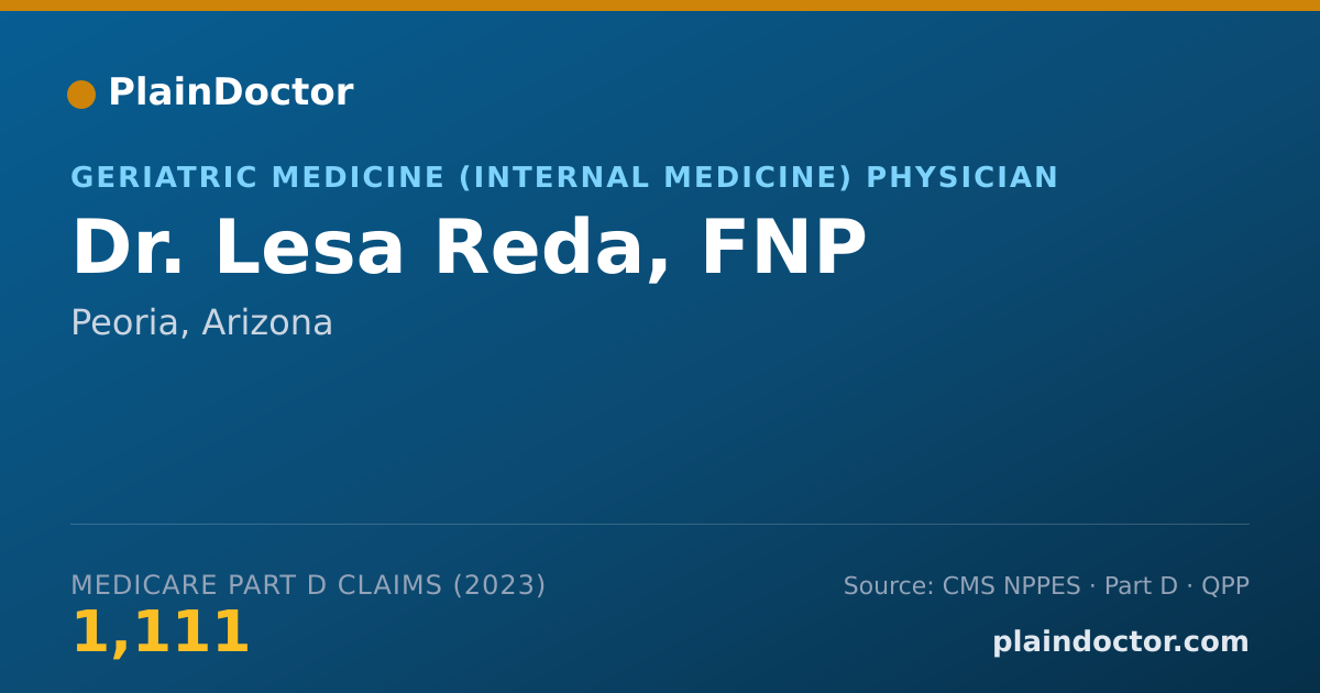 Shareable card for Lesa Reda, FNP - Geriatric Medicine (Internal Medicine) Physician, Peoria, AZ