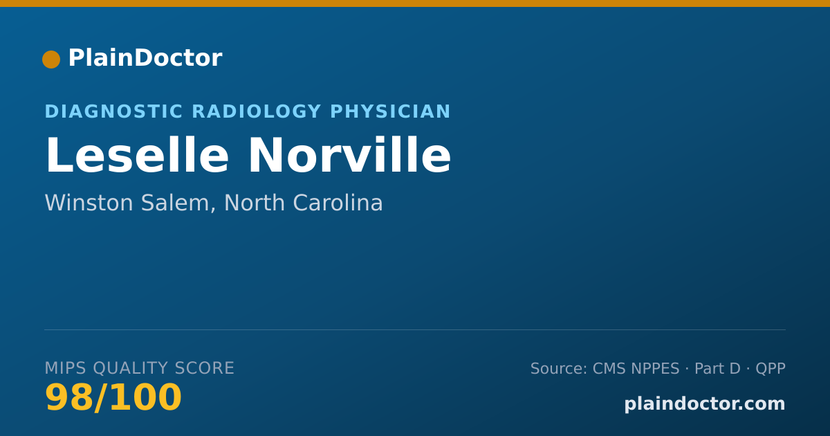 Shareable card for Leselle Norville - Diagnostic Radiology Physician, Winston Salem, NC