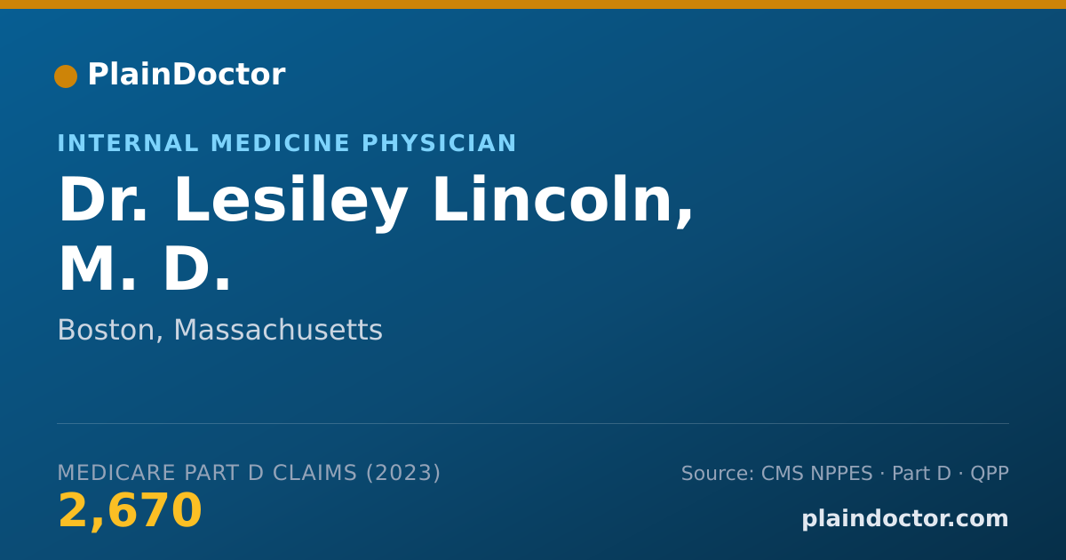 Shareable card for Lesiley Lincoln, M. D. - Internal Medicine Physician, Boston, MA