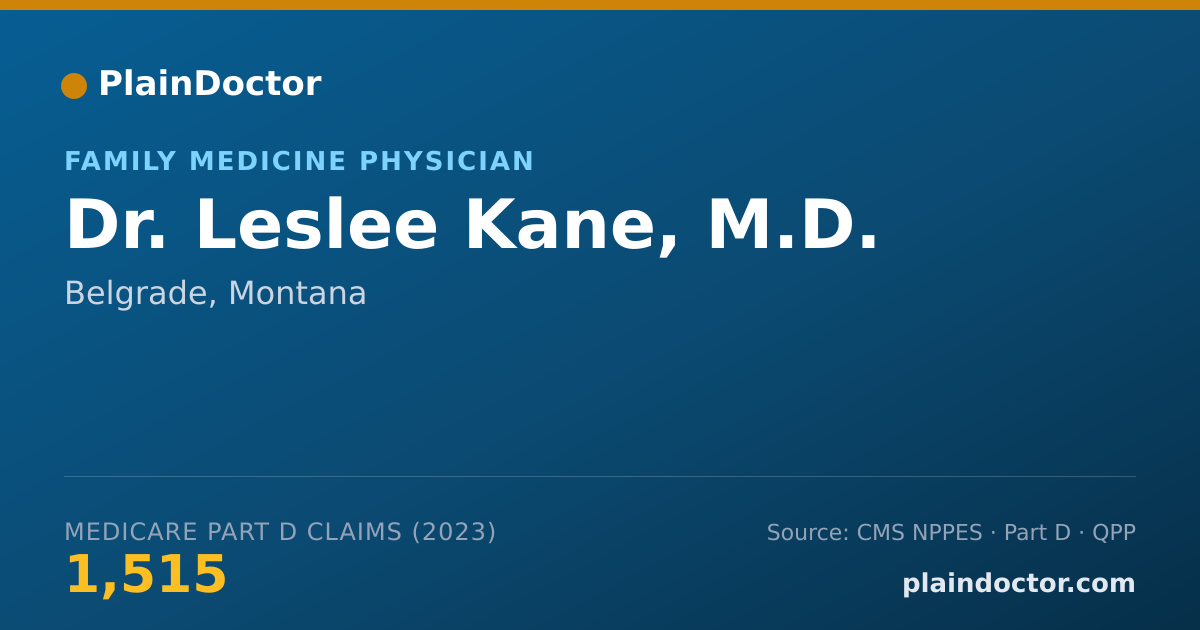 Shareable card for Leslee Kane, M.D. - Family Medicine Physician, Belgrade, MT