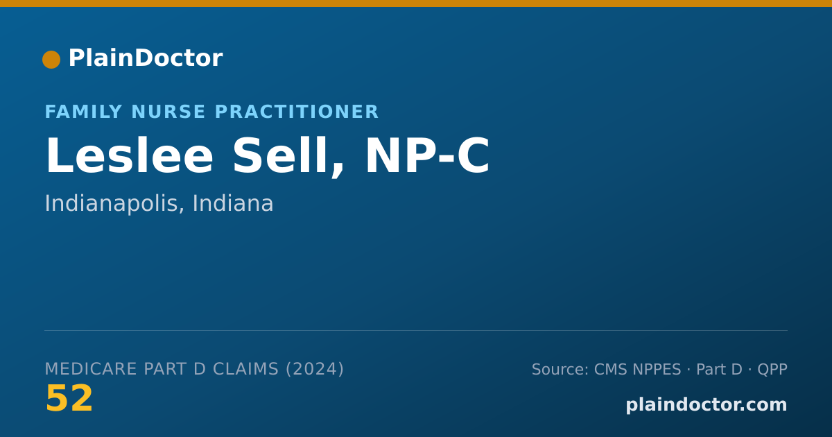 Shareable card for Leslee Sell, NP-C - Family Nurse Practitioner, Indianapolis, IN