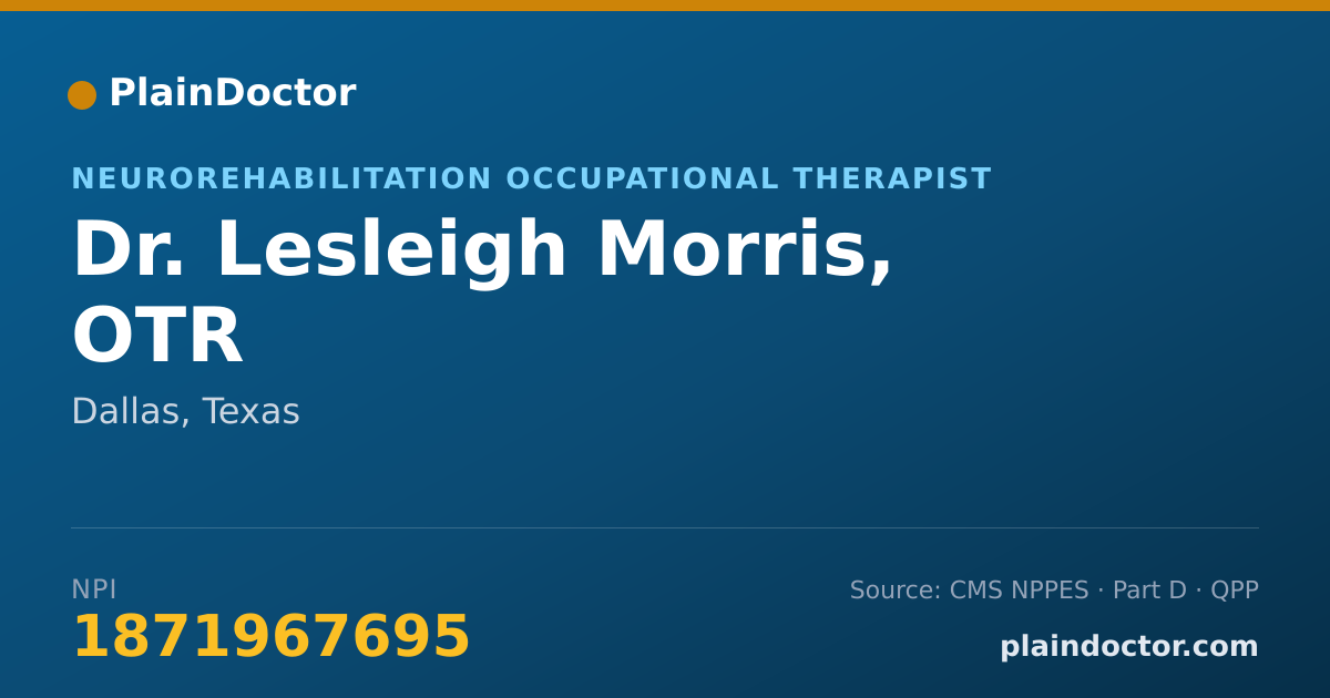 Shareable card for Lesleigh Morris, OTR - Neurorehabilitation Occupational Therapist, Dallas, TX
