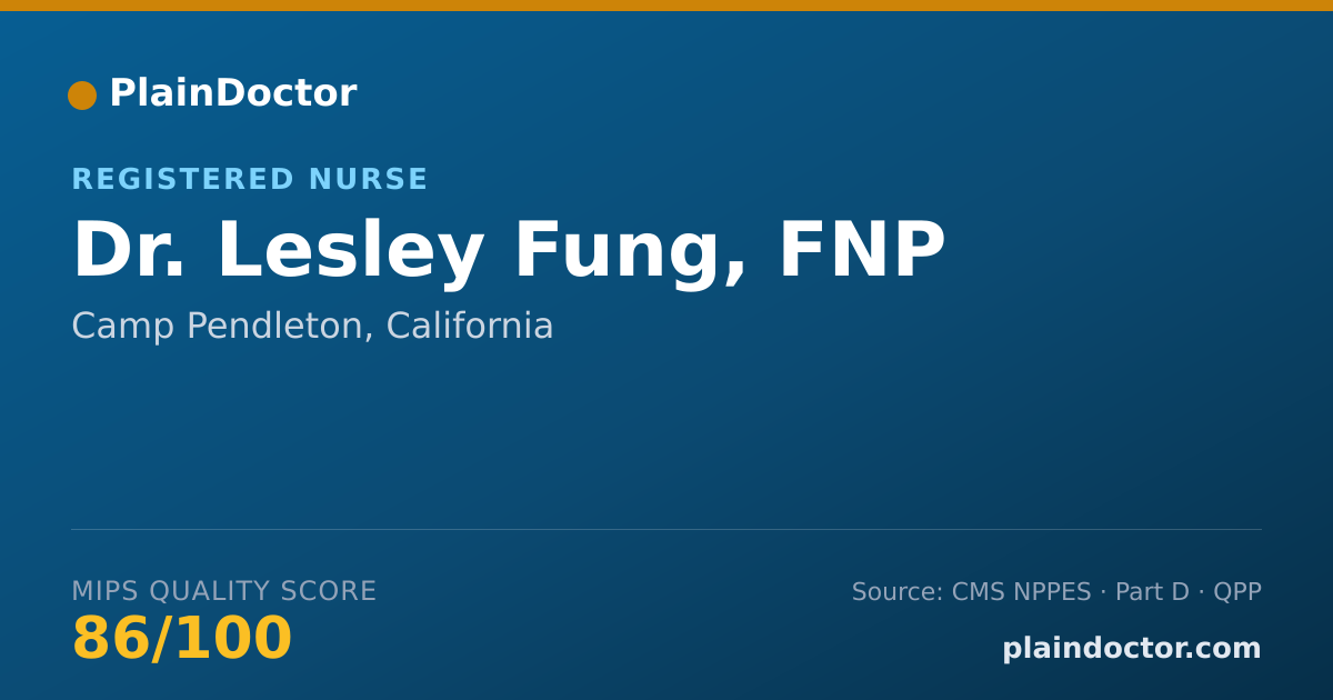 Shareable card for Lesley Fung, FNP - Registered Nurse, Camp Pendleton, CA