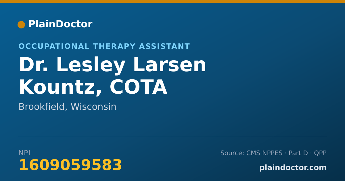 Shareable card for Lesley Larsen Kountz, COTA - Occupational Therapy Assistant, Brookfield, WI