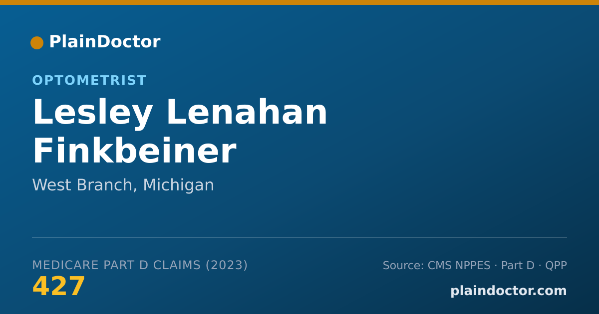 Shareable card for Lesley Lenahan Finkbeiner - Optometrist, West Branch, MI
