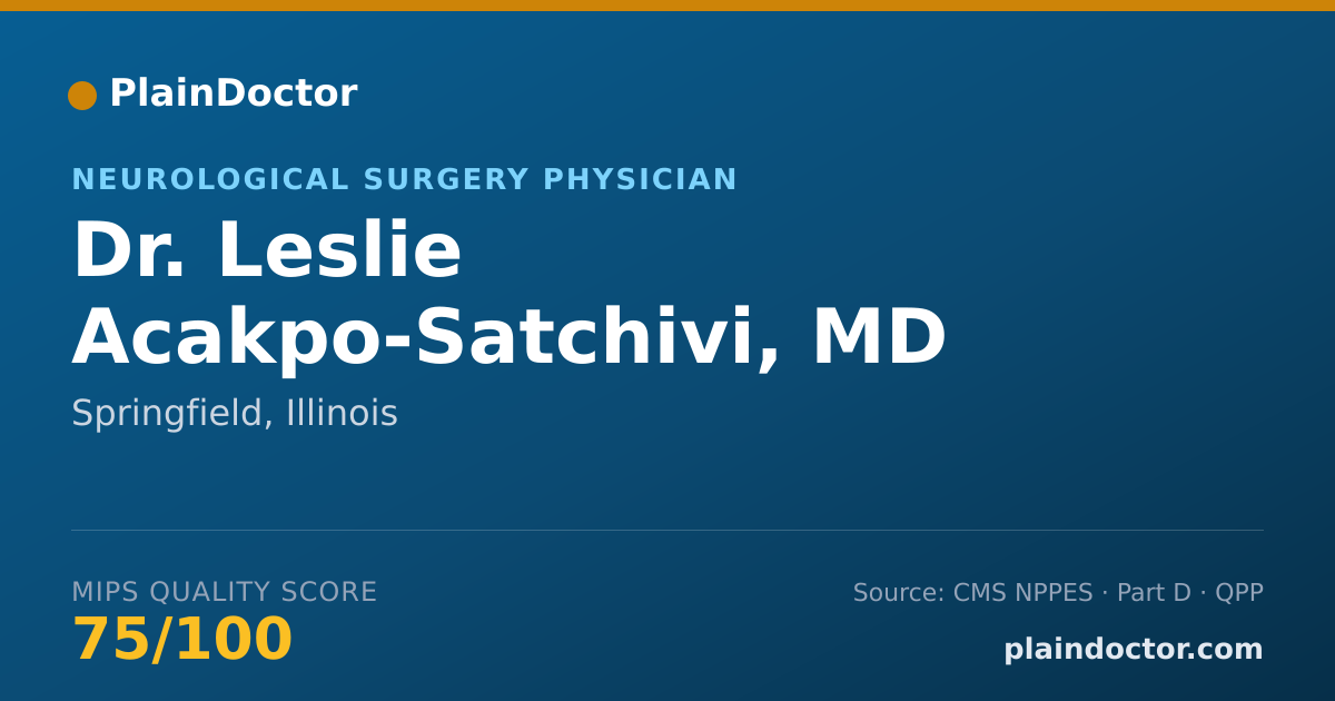 Shareable card for Leslie Acakpo-Satchivi, MD - Neurological Surgery Physician, Springfield, IL