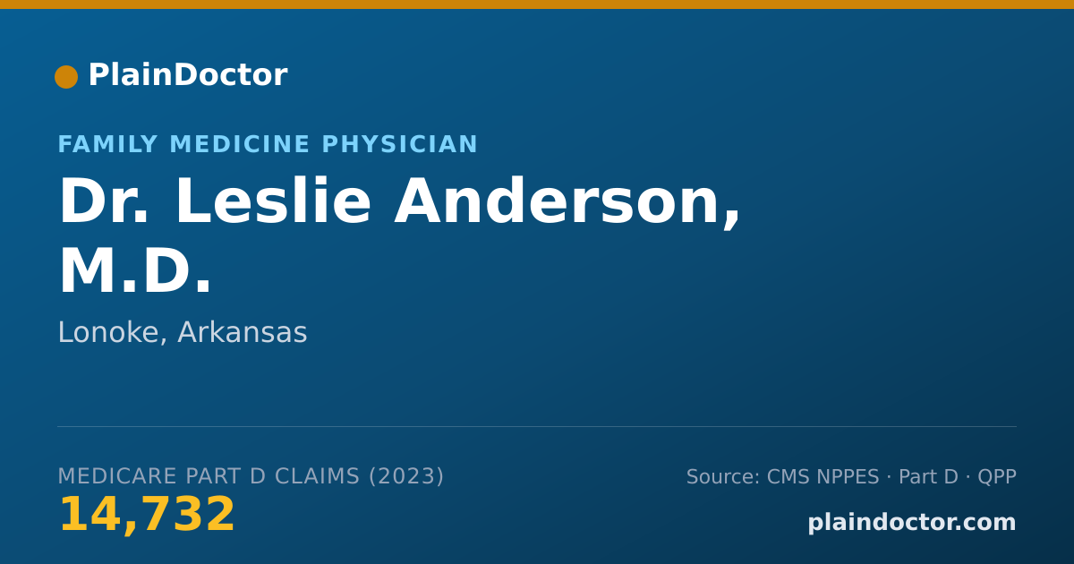 Shareable card for Leslie Anderson, M.D. - Family Medicine Physician, Lonoke, AR