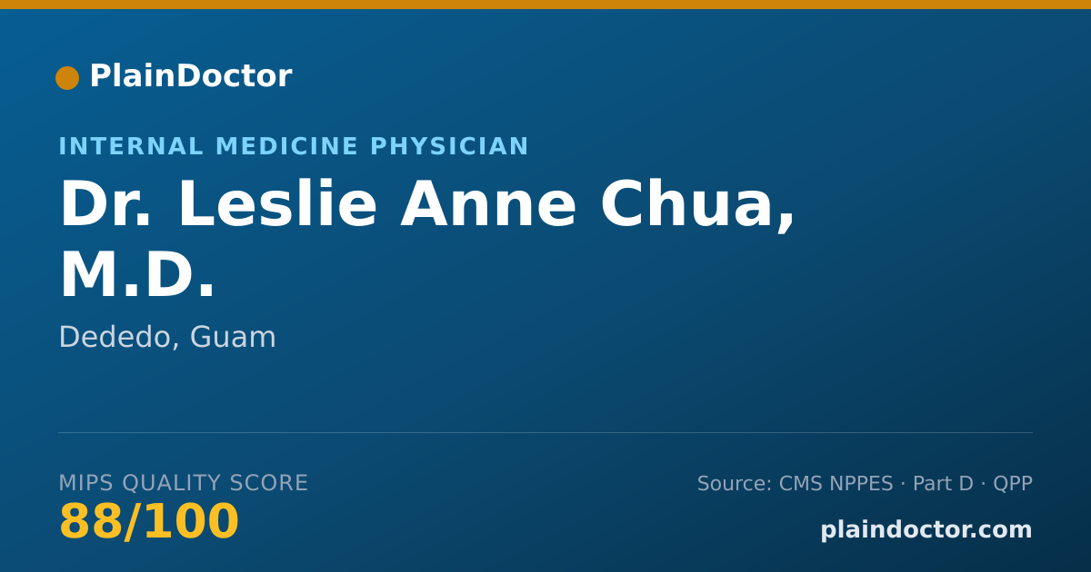 Shareable card for Leslie Anne Chua, M.D. - Internal Medicine Physician, Dededo, GU