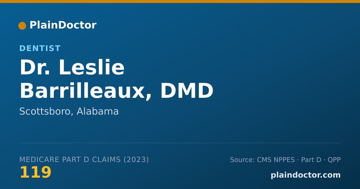 Shareable card for Leslie Barrilleaux, DMD - Dentist, Scottsboro, AL
