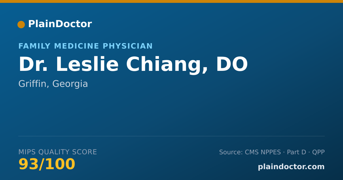 Shareable card for Leslie Chiang, DO - Family Medicine Physician, Griffin, GA