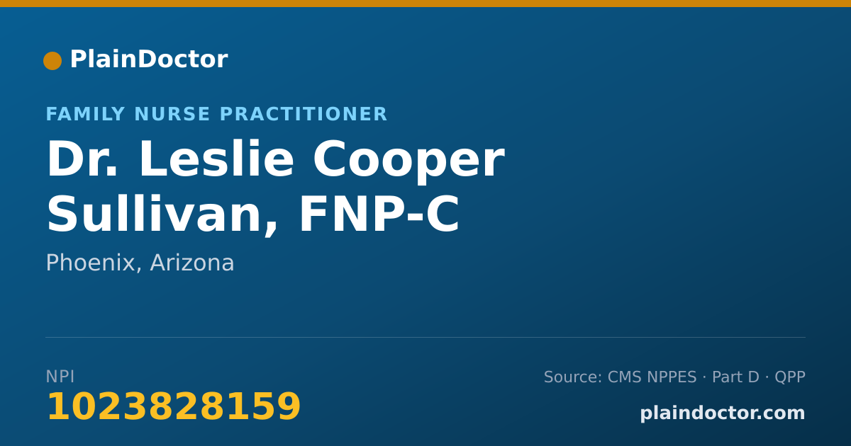 Shareable card for Leslie Cooper Sullivan, FNP-C - Family Nurse Practitioner, Phoenix, AZ