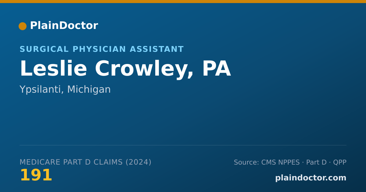 Shareable card for Leslie Crowley, PA - Surgical Physician Assistant, Ypsilanti, MI