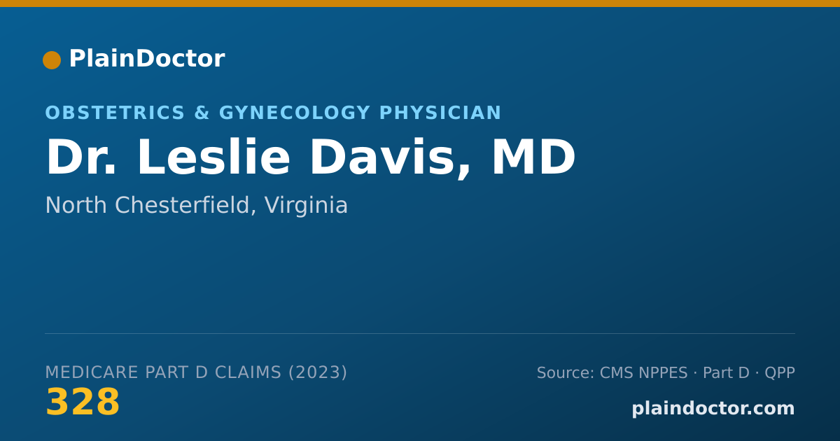 Shareable card for Leslie Davis, MD - Obstetrics & Gynecology Physician, North Chesterfield, VA