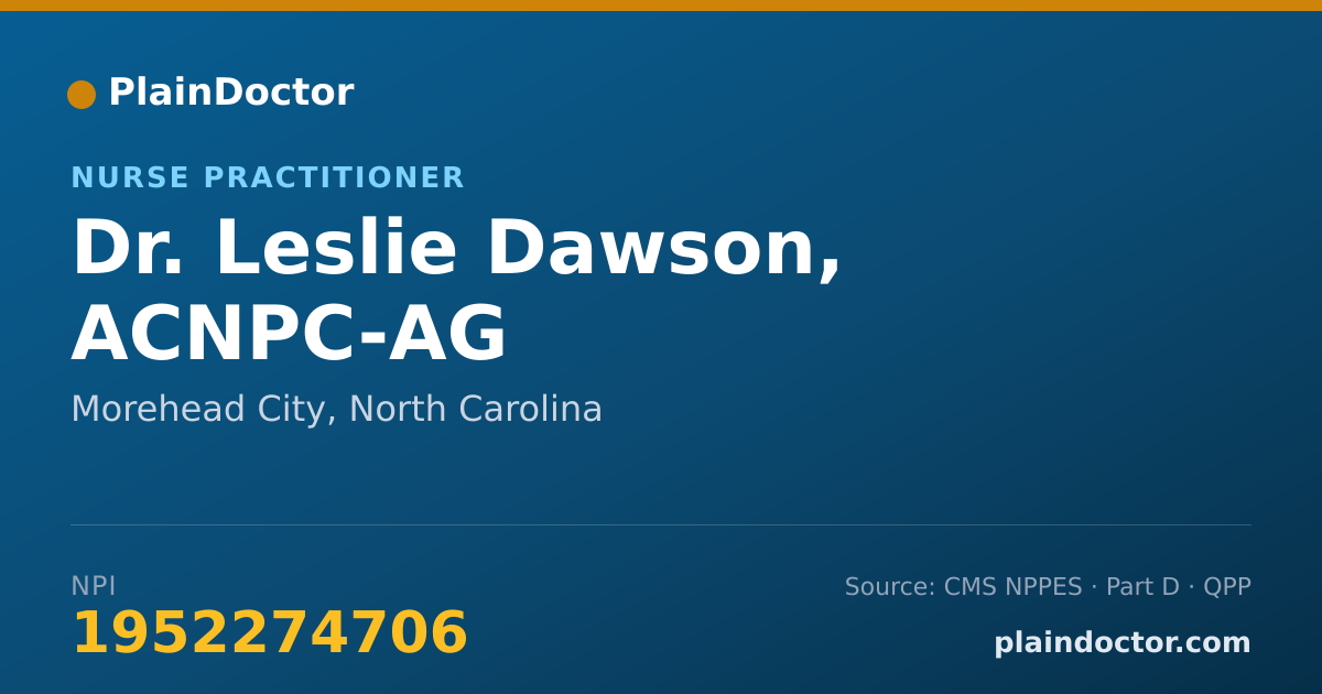 Shareable card for Leslie Dawson, ACNPC-AG - Nurse Practitioner, Morehead City, NC