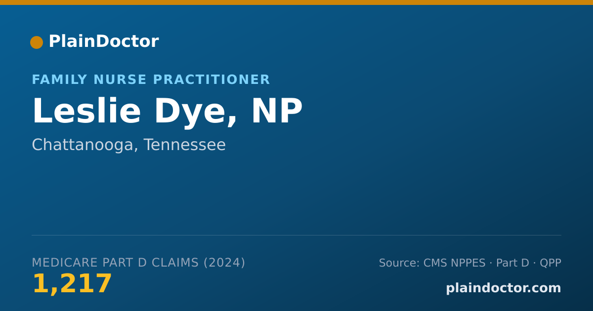 Shareable card for Leslie Dye, NP - Family Nurse Practitioner, Chattanooga, TN