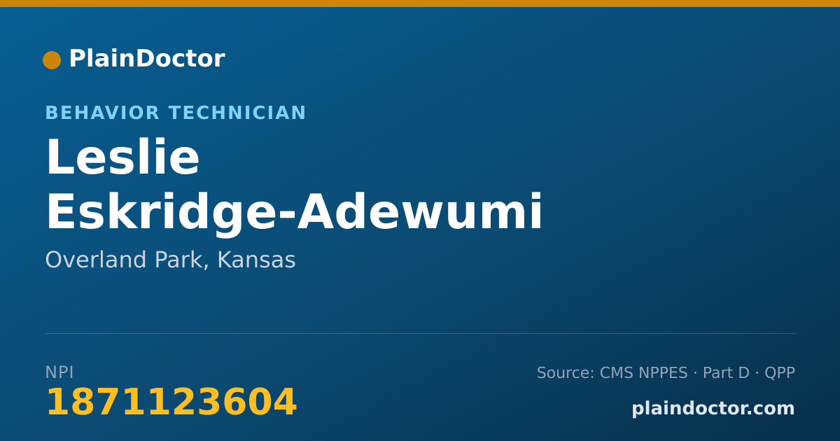 Shareable card for Leslie Eskridge-Adewumi - Behavior Technician, Overland Park, KS