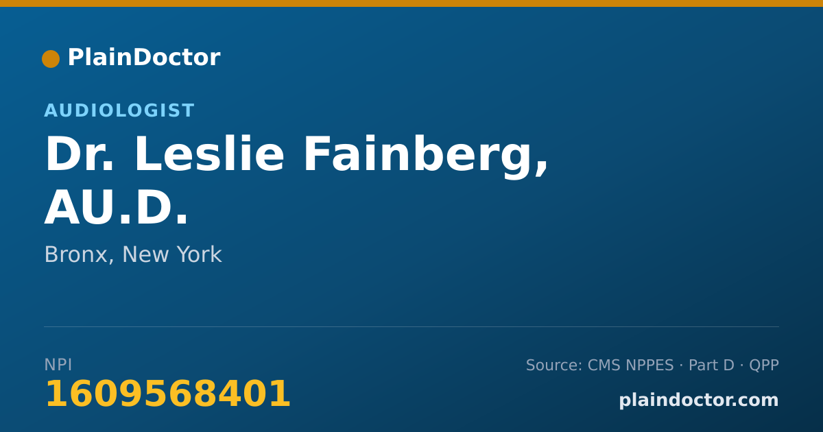 Shareable card for Leslie Fainberg, AU.D. - Audiologist, Bronx, NY
