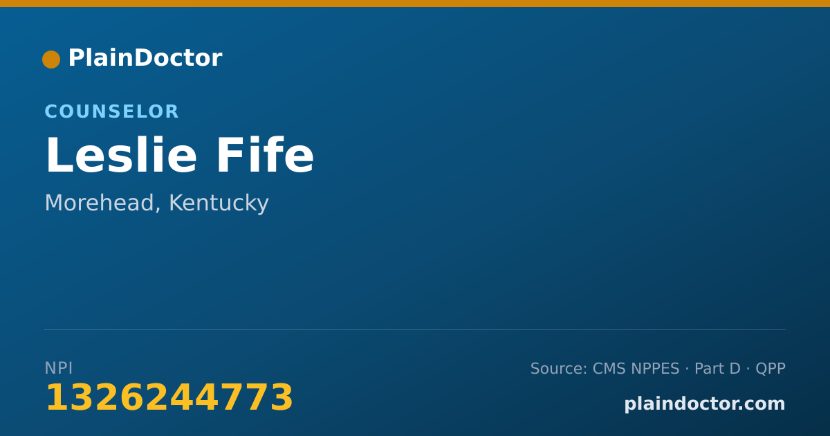 Shareable card for Leslie Fife - Counselor, Morehead, KY