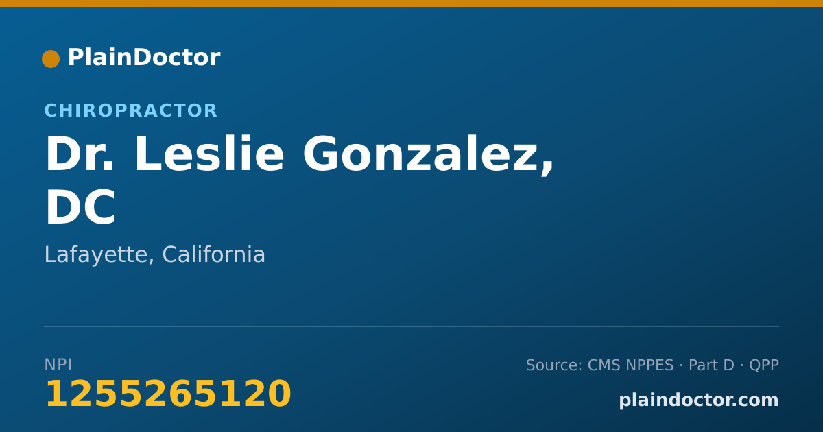 Shareable card for Leslie Gonzalez, DC - Chiropractor, Lafayette, CA