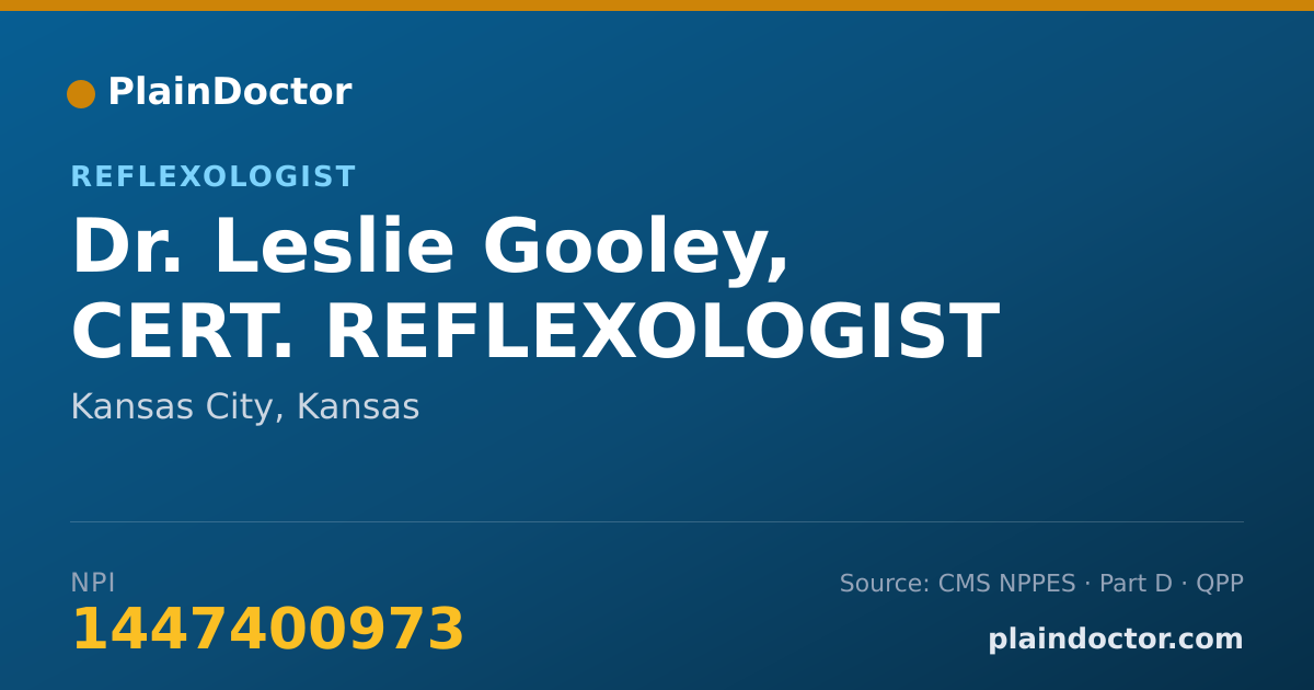 Shareable card for Leslie Gooley, CERT. REFLEXOLOGIST - Reflexologist, Kansas City, KS