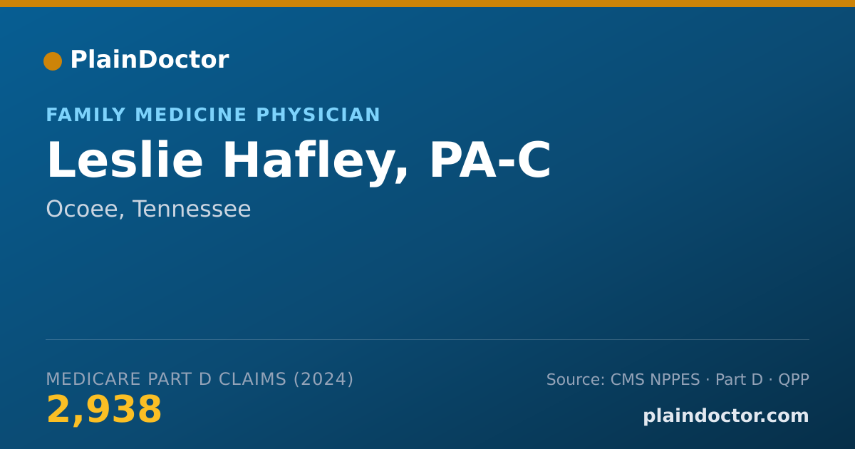 Shareable card for Leslie Hafley, PA-C - Family Medicine Physician, Ocoee, TN