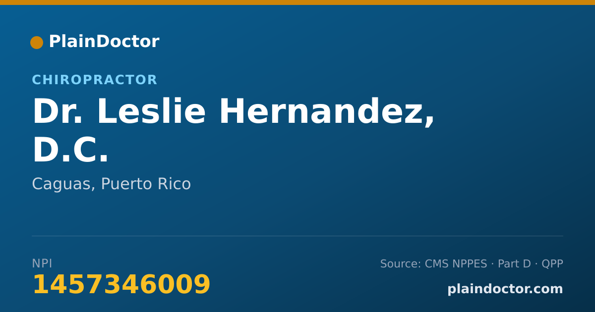 Shareable card for Leslie Hernandez, D.C. - Chiropractor, Caguas, PR