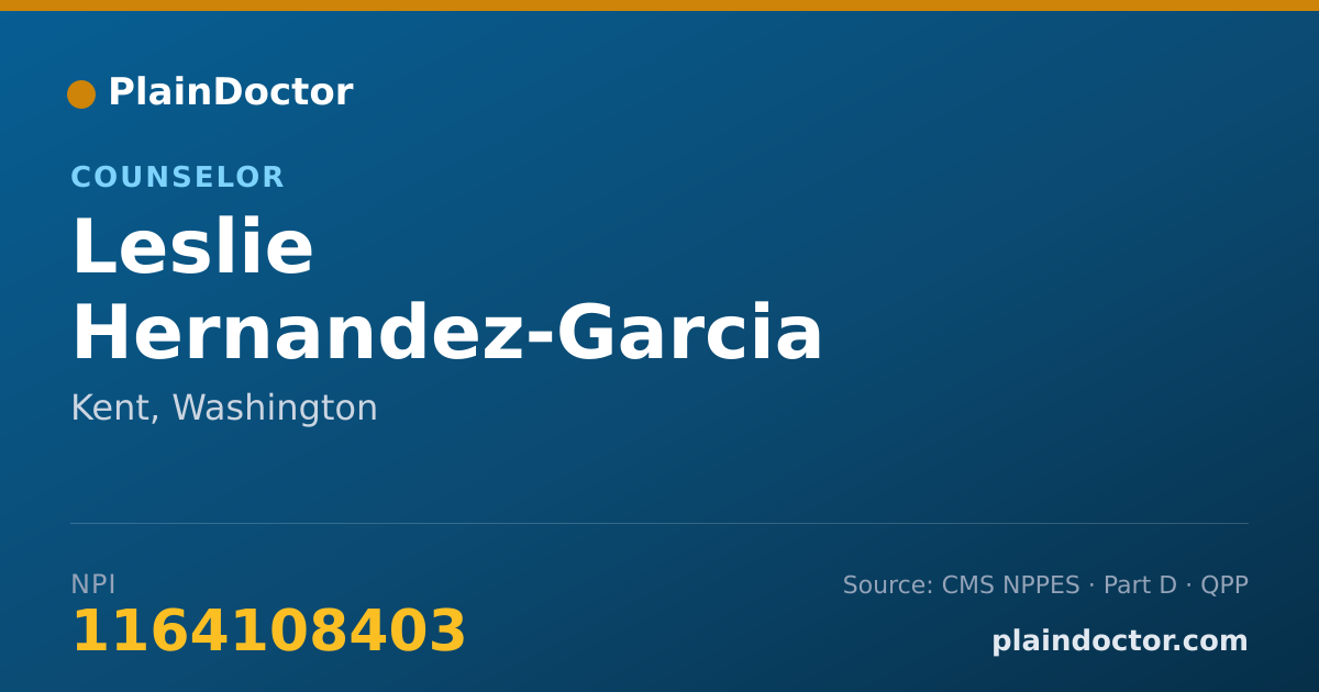 Shareable card for Leslie Hernandez-Garcia - Counselor, Kent, WA