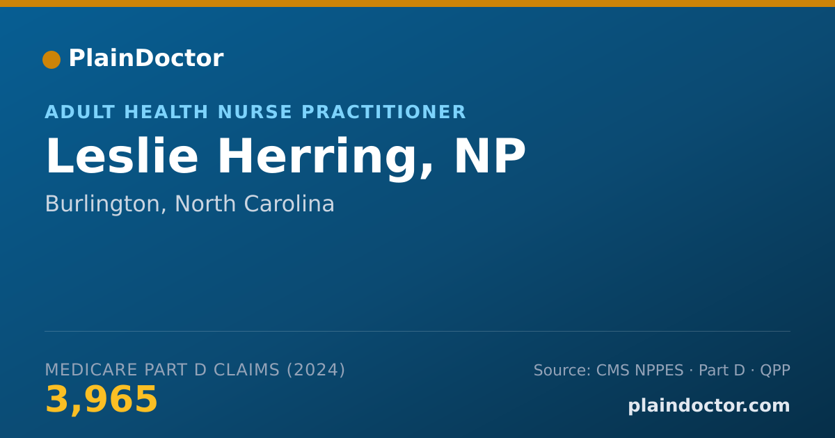 Shareable card for Leslie Herring, NP - Adult Health Nurse Practitioner, Burlington, NC