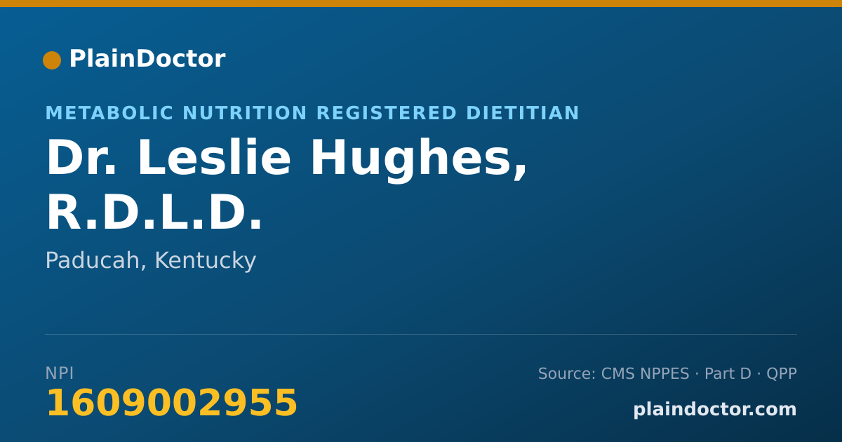 Shareable card for Leslie Hughes, R.D.L.D. - Metabolic Nutrition Registered Dietitian, Paducah, KY