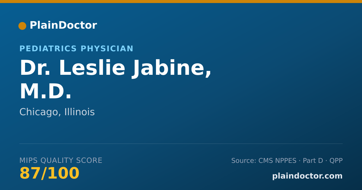 Shareable card for Leslie Jabine, M.D. - Pediatrics Physician, Chicago, IL