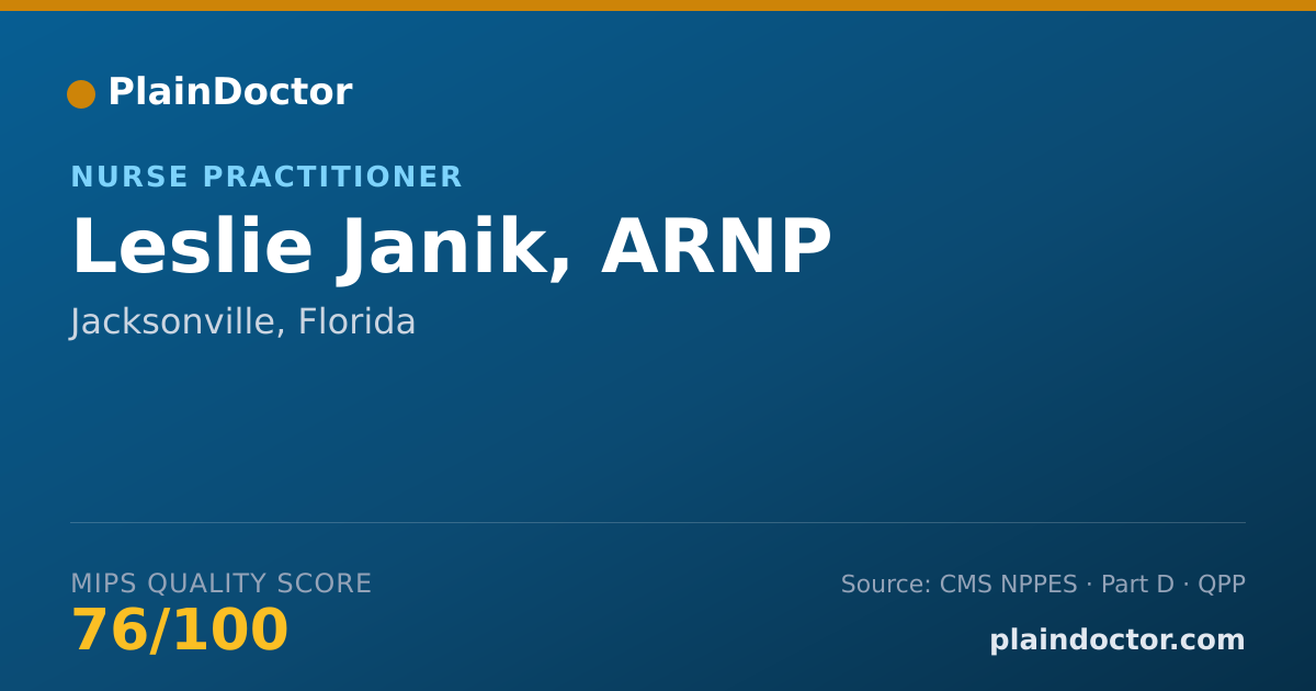 Shareable card for Leslie Janik, ARNP - Nurse Practitioner, Jacksonville, FL