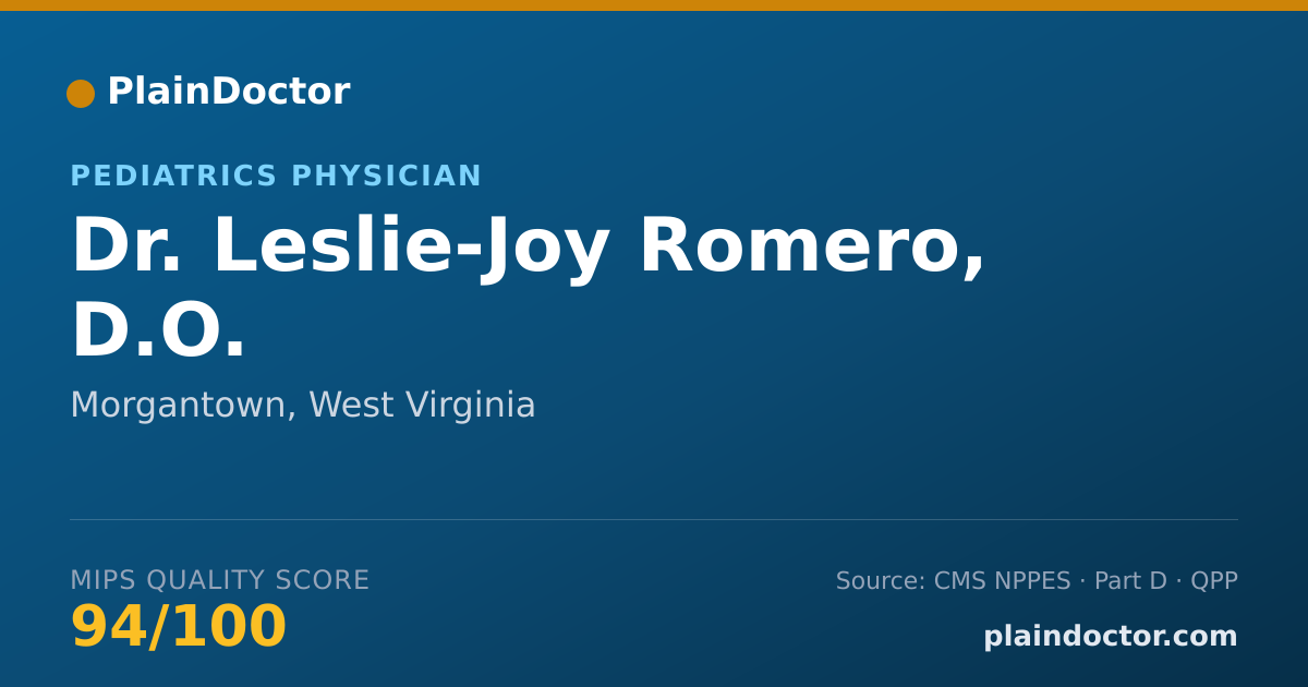 Shareable card for Leslie-Joy Romero, D.O. - Pediatrics Physician, Morgantown, WV