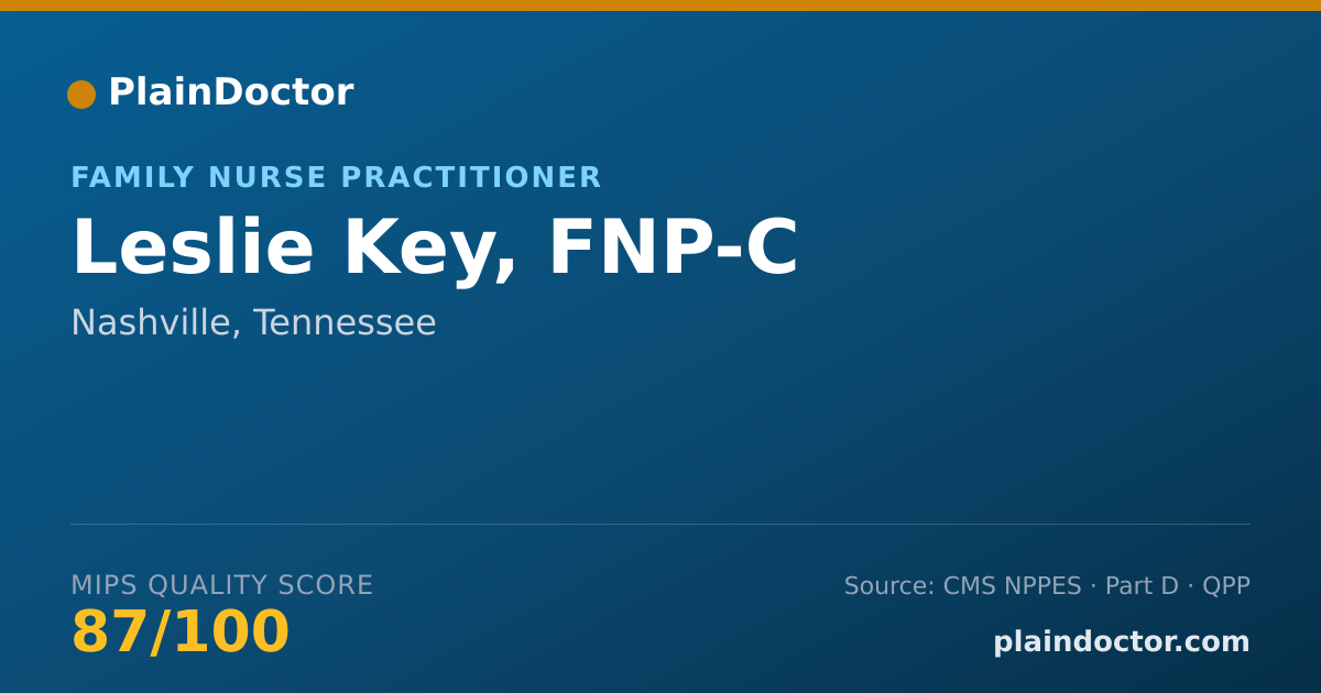 Shareable card for Leslie Key, FNP-C - Family Nurse Practitioner, Nashville, TN