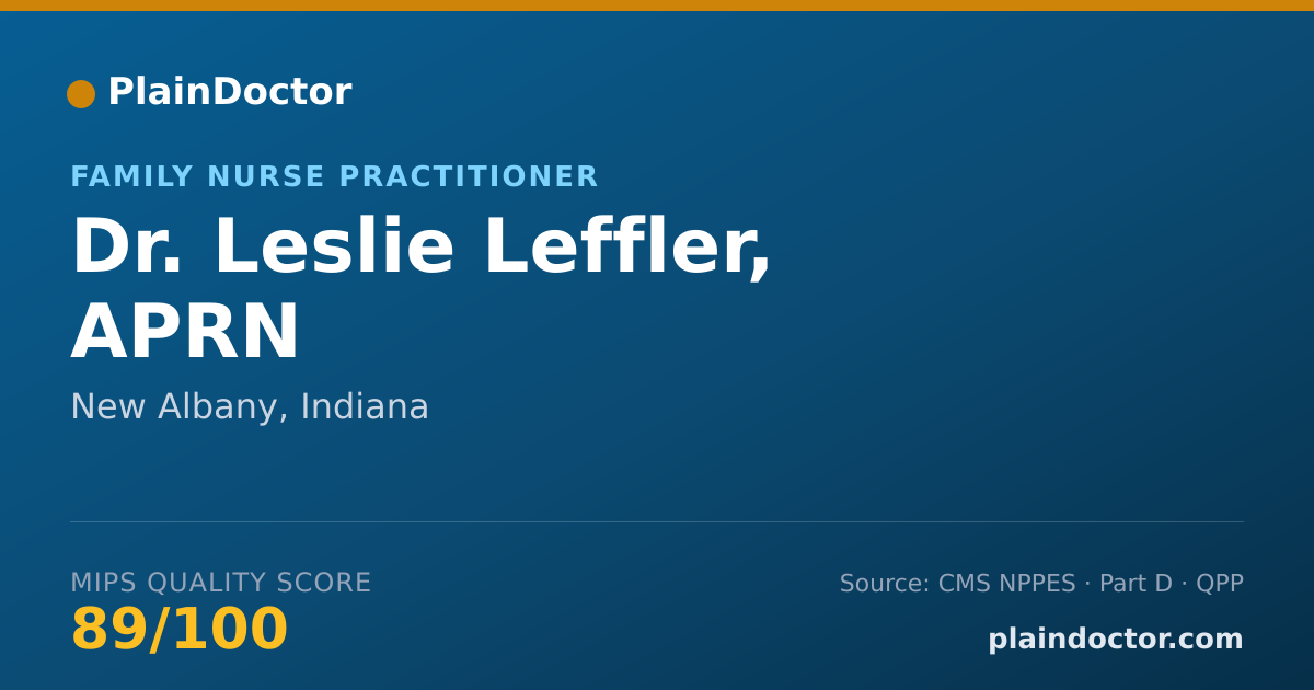 Shareable card for Leslie Leffler, APRN - Family Nurse Practitioner, New Albany, IN