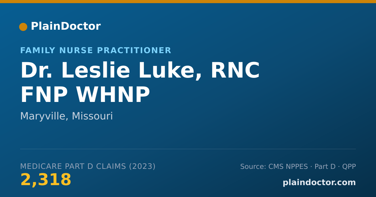 Shareable card for Leslie Luke, RNC FNP WHNP - Family Nurse Practitioner, Maryville, MO