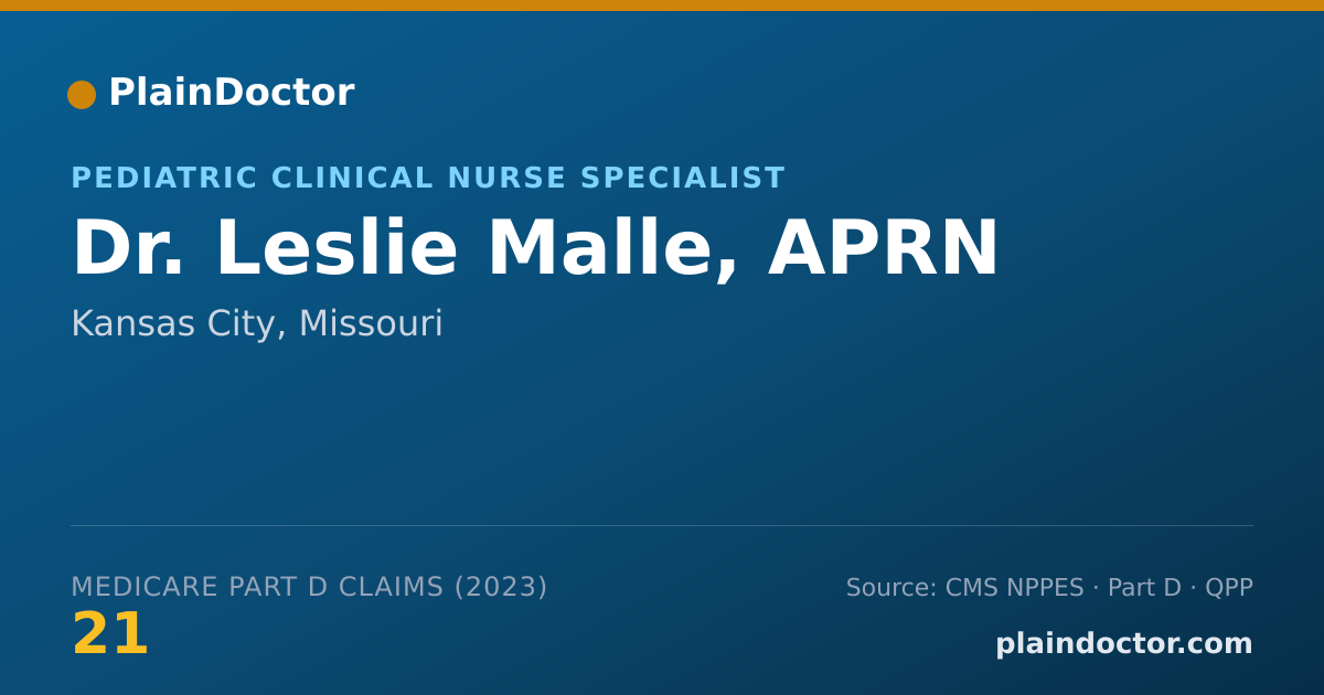 Shareable card for Leslie Malle, APRN - Pediatric Clinical Nurse Specialist, Kansas City, MO