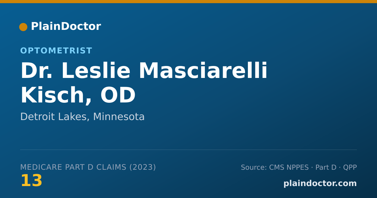 Shareable card for Leslie Masciarelli Kisch, OD - Optometrist, Detroit Lakes, MN